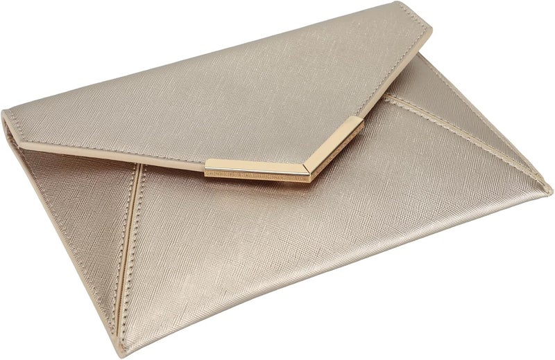 DEXMAY DM Dexmay Women Envelope Clutch Handbag Medium Saffiano Leather Foldover Clutch Purse - Image 5